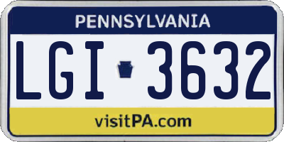 PA license plate LGI3632