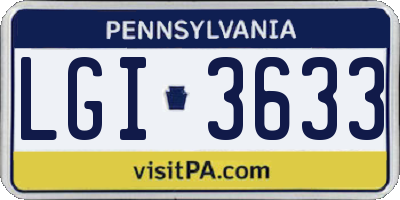 PA license plate LGI3633