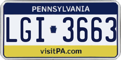 PA license plate LGI3663