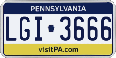 PA license plate LGI3666