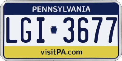 PA license plate LGI3677
