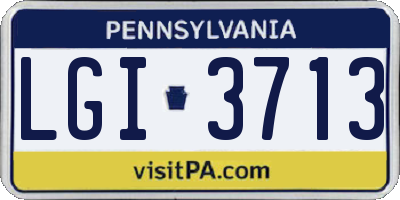 PA license plate LGI3713