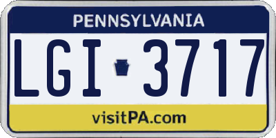PA license plate LGI3717