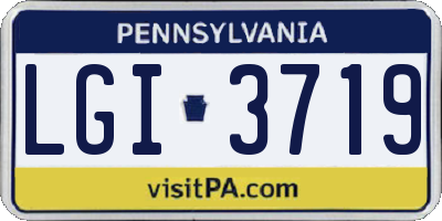 PA license plate LGI3719