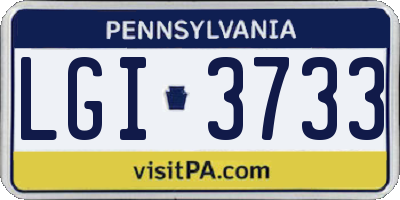 PA license plate LGI3733