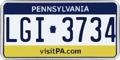 PA license plate LGI3734