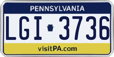 PA license plate LGI3736
