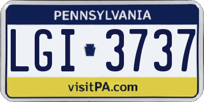 PA license plate LGI3737