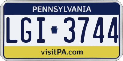 PA license plate LGI3744