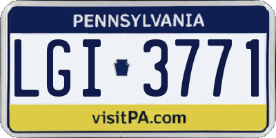 PA license plate LGI3771