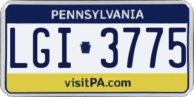 PA license plate LGI3775