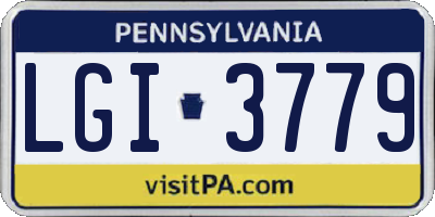 PA license plate LGI3779