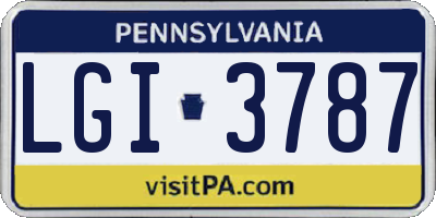 PA license plate LGI3787