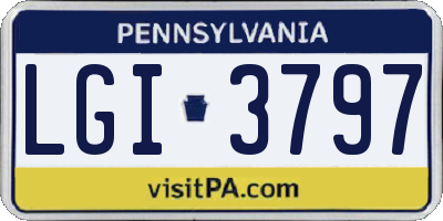 PA license plate LGI3797