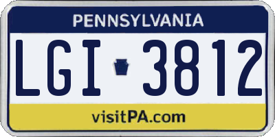PA license plate LGI3812