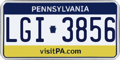 PA license plate LGI3856