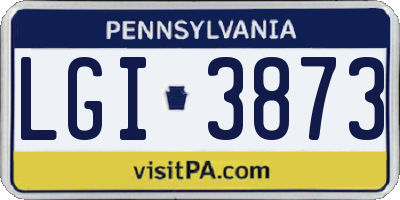 PA license plate LGI3873