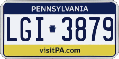 PA license plate LGI3879