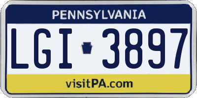 PA license plate LGI3897