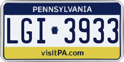 PA license plate LGI3933