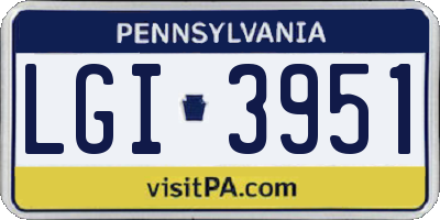 PA license plate LGI3951