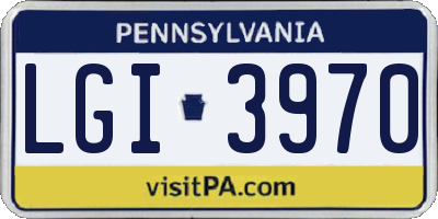 PA license plate LGI3970