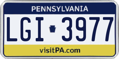 PA license plate LGI3977