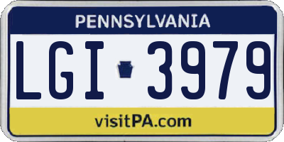 PA license plate LGI3979