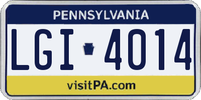 PA license plate LGI4014