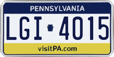 PA license plate LGI4015