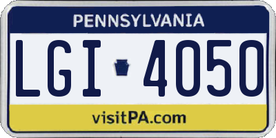 PA license plate LGI4050