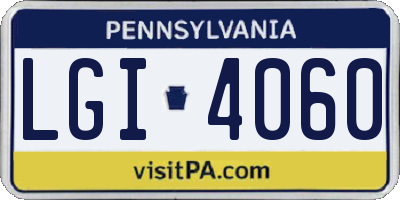 PA license plate LGI4060