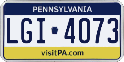 PA license plate LGI4073