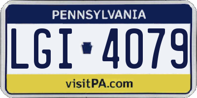PA license plate LGI4079