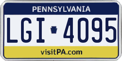 PA license plate LGI4095