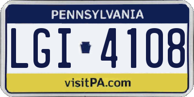 PA license plate LGI4108