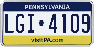 PA license plate LGI4109