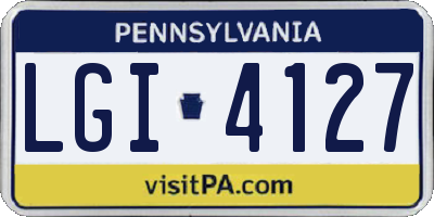 PA license plate LGI4127
