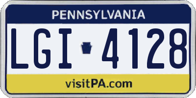 PA license plate LGI4128