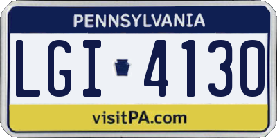 PA license plate LGI4130
