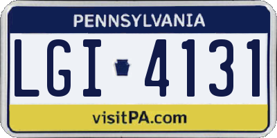 PA license plate LGI4131