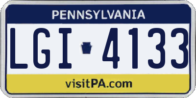 PA license plate LGI4133