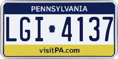PA license plate LGI4137