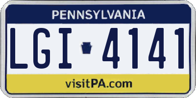 PA license plate LGI4141