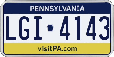 PA license plate LGI4143