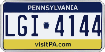 PA license plate LGI4144