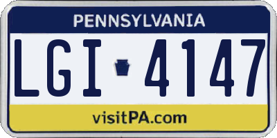 PA license plate LGI4147
