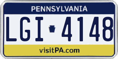 PA license plate LGI4148