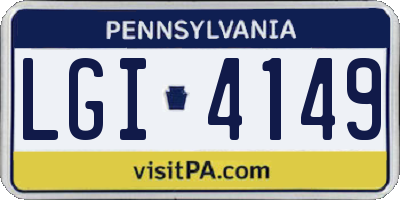 PA license plate LGI4149