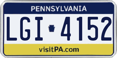 PA license plate LGI4152